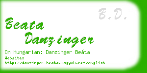 beata danzinger business card